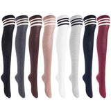 Meso Women's 4 Pairs Awesome Thigh High Cotton Socks, Comfortable, Soft and Super Durable Size 6-9 M1022 (Random) 4c6