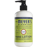Mrs. Meyers Clean Day Hand Lotion, 1 Pack Lemon Verbena, 1 Pack Basil, 1 Pack Rainwater, 12 OZ each