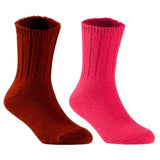 Children's Durable, Stretchable, Thick & Warm Wool Crew Socks. Perfect as Winter Snow Sock and All Seasons FS01, 2 Pair, Size 4Y-6Y, Wine, Red