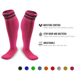 Meso Men's 2 Pairs Extremely Durable Knee High Sports Socks - Fitness & Workout Clothing, Gym, Gear or Fashion Socks XL003 Size M(Rose)