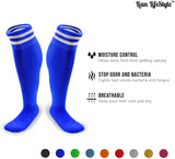 Lian LifeStyle Exceptional Boy's 1 Pair Knee High Sports Socks for Soccer, Softball, Baseball, and Many Other Sports XL003 Size XXS(Blue)