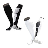 Lian LifeStyle Gorgeous Women's 1 2 Pair Long Athletic Football Soccer Socks Sport Tube Socks M XL0032-(Black, White)