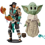 Toys Mortal Kombat Sub Zero Bloody Frozen Over Skin 7” Action Figure + The Child Talking Toy with Character Sounds and Accessories The Mandalorian, Pack of 2