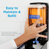 Pacific Blue Ultra Wall-Mounted Manual Dispenser for Foaming Hand Soap and Hand Sanitizer by GP PRO (Georgia-Pacific), Brushed Stainless, 53060, 11.5” W x 5.6” D by 4.4” H