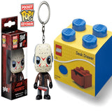 Keychain: Horror - Jason Voorhees Toy Figure+ Desk Drawer 4 knobs Stackable Storage Box Blue, Pack of 2