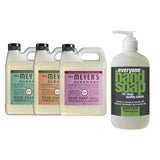 Liquid Hand Soap Refill, 1 Pack Basil, 1 Pack Geranium, 1 Pack Peony, 33 OZ each include 1, 12.75 OZ Bottle of Hand Soap Spearmint + Lemongrass