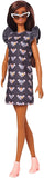 Barbie Fashionistas Doll #140 with Long Brunette Hair Wearing Mouse-Print Dress, Pink Booties & Sunglasses, Toy for Kids 3 to 8 Years Old