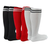 Lian LifeStyle Exceptional Girl's 3 Pair's Knee High Sports Socks for Soccer, Softball, Baseball, and Many Other Sports XL002 Size M, Black, Red, White