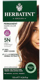 Permanent Hair Color Light Chestnut, Fuller Look, 100% Grey Cover, Certified Herbal Extracts, Natural & Healthy Shine Vibrant, Long Lasting Color, Pack of 5, 4.56 Fl OZ Per Pack