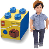 Desk Drawer 4 knobs Stackable Storage Box Blue+ Franco 18 inch Non-posable Boy Regular Fashion Doll, Pack of 2