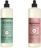 Liquid Dish Soap, Cruelty Free Formula, 1 Pack Basil, 1 Pack Rose, 16 OZ each