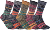 Lian LifeStyle Premium Men's 5 Pairs Cotton Crew Socks Size 6-9