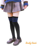 Lovely Annie Women's 6 Pairs Over-the-Knee Thigh High Knee High Cotton Socks Size 6-9