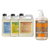 Liquid Hand Soap Refill, 1 Pack Rain water, 1 Pack Honey Suckle, 1 Pack Oat Blossom, 33 OZ each include 1, 32 OZ Bottle of Bath & Shower Gel Soap, Citrus/Mint