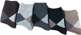 Lian LifeStyle Men's 2 Pairs Pack Extra Thick Wool Blend Socks Diamond Size 7-10