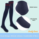 Lovely Annie Women's 3 Pairs Over Knee High Thigh High Cotton Socks Size 6-9 A1023