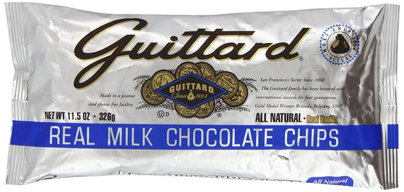 Guittard Chocolate Chips, Real Milk, 11.5-Ounce Bags (Pack of 12)