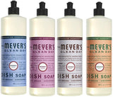 Mrs. Meyers Clean Day Liquid Dish Soap, 1 Pack Bluebell, 1 Pack Peony, 1 Pack Lavender, 1 Pack Geranium, 16 OZ each