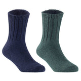 Children's Durable, Stretchable, Thick & Warm Wool Crew Socks. Perfect as Winter Snow Sock and All Seasons FS01, 2 Pair, Size 4Y-6Y, Navy, DarkGrey