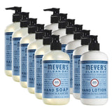 Mrs. Meyers Clean Day, 6 Packs Liquid Hand Soap 12.5 OZ, 6 Packs Hand Lotion 12 OZ, Rainwater, 12-Packs