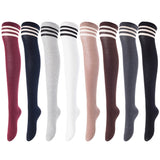 Lovely Annie Women's 5 Pairs Incredible Durable Super Soft Unique Over Knee High Thigh High Cotton Socks Size 6-9 A1022(Random)