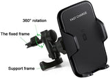 Lian LifeStyle Super Intelligent Wireless Charger for Samsung, iPhone or Any QI-Enable Smartphone LLSLY CW12 Vent Mount
