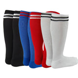 Lian LifeStyle Exceptional Girl's 4 Pair's Knee High Sports Socks for Soccer, Softball, Baseball, and Many Other Sports XL002 Size M, Black, Blue, Red,  White