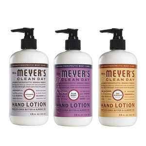 Mrs. Meyers Clean Day Hand Lotion, 1 Pack Geranium, 1 Pack Plumbery, 1 Pack Oat Blosom, 12 OZ each