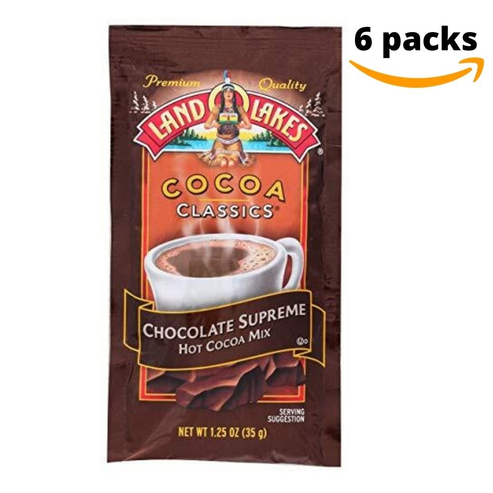 Cocoa Classic Hazelnt, Chocolate Hot Coca Mix, Artifically Flavoured, Gluten-Free and Non GMO, Luxuriously Deep Flavor, Pack of 6, 1.25 OZ Per Pack