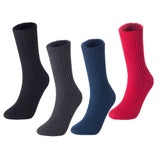 Men's 4 Pairs High Performance Wool Socks | Breathable & Lightweight Crew Socks as Hiking Socks & Running Socks FS03 Medium  (Random)