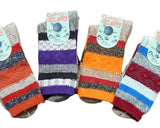 Lovely Annie Women's 4 Pairs Comfortable, Breathable Latest Fashion Splendid Cotton Crew Socks Mixed Color Size 6-9