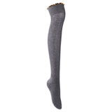Lovely Annie Women's 5 Pairs Incredible Thigh High Cotton Boot Socks L1856 Size 5-11 5P5C-1(Black, Navy Blue, Beige, Turmeric, Dark Grey)