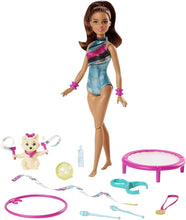 Load image into Gallery viewer, Barbie Dreamhouse Adventures Teresa Spin ‘n Twirl Gymnast Doll, 11.5-inch Brunette, in Leotard, with Accessories
