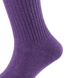 Lovely Annie Big Girl's & Women's 2 Pairs Knee High Wool Socks | Comfy, Cozy and Fancy Leg Warmer Stockings AFS05 Size L/XL(Purple)