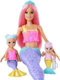 Barbie Dreamtopia Mermaid Nursery Playset with Barbie Mermaid Doll, Toddler and Baby Mermaid Dolls, Slide and Accessories, Gift for 3 to 7 Year Olds
