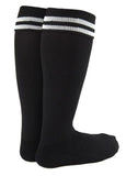 Lovely Annie 1 Pair Ultra Comfortable Girls Knee High Sports Socks Perfect as Activewear as Soccer, Football, and Other Sports XL002 Size XS Black