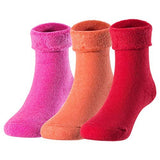 Lian LifeStyle Children 3 Pairs Fascinating Wool Socks, Resistant, Comfortable and Health-Focused Size 0M-6M (Rose, Orange, Red)
