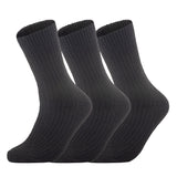 AATMart Men's 3 Pairs Lightweight Well Crafted Wool Crew Socks with Breathable Features | Athletic Moisture Wicking Socks FS03 Size 8-11 (Dark Gray)