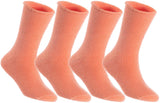 Lian LifeStyle Fantastic Children's 4 Pairs Wool Crew Socks Super Comfortable, Soft, and Durable LK0601 Size 6Y-8Y (Orange)