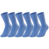 Lian LifeStyle Women's 6 Pairs Perfect Fit Wool Crew Socks Size 6-9 WD Plain