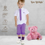 Lian LifeStyle Fascinating Children's 1 Pair Knee High Wool Blend Boot Socks Resistant, Comfortable and Health Focused, FS02 Size L (4-6Y) (Purple)