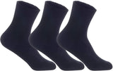 Lian LifeStyle Men's 3 Pairs Knitted Wool Blend Crew Socks LK08 Size Size 6-9 (Black)