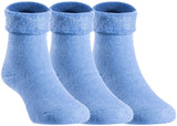 Lian LifeStyle Children's 3 Pairs Wool blend Crew Socks Plain Color Size (OM-24M)