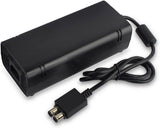 Rinbers for Microsoft AC Adapter Power Supply Unit Brick Style with Power Cord Cable for Xbox 360 S Slim Console 100-127V, Black