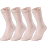 Lian LifeStyle Men's 4 Pairs Extra Thick Wool Blend Socks Plain Color Size 9-11