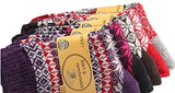 Lovely Annie Girl's 5 Pairs Pack Fashion Plaid-Maple Leaf Wool Socks One Size