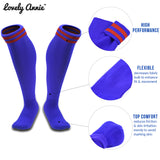 Lovely Annie 1 Pair Ultra Comfortable Girls Knee High Sports Socks Perfect as Activewear as Soccer, Football, and Other Sports XL002 Size S Blue