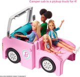 Barbie 3-in-1 DreamCamper Vehicle, approx. 3-ft, Transforming Camper with Pool, Truck, Boat and 50 Accessories, Makes a Great Gift for 3 to 7 Year Olds, Multicolor