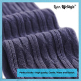 Lian LifeStyle Women's 3 Pairs Adorable Comfortable Soft Thigh High Over Knee High Cotton Socks Size 6-9 L1024(Navy)