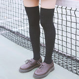 Lian LifeStyle Women's 3 Pairs Adorable Comfortable Soft Thigh High Over Knee High Cotton Socks Size 6-9 L1024(Black)